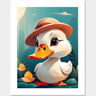 Cute Dapper Duckling in Nature Posters and Art